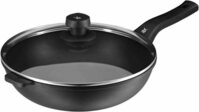 WMF Wok PermaDur Premium Wok mit Glasdeckel, 30 cm, Aluminiumguss (1x Wok Pfanne 30
