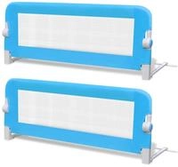 vidaXL Bettschutzgitter, Kleinkind Bettschutzgitter 2 Stk. Blau 102x42 cm