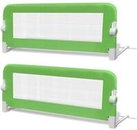 vidaXL Bett Kleinkind-Bettschutzgitter 2 Stk. Gr&uuml;n 102x42 cm (2-tlg), 2x