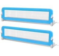 vidaXL Bett Kleinkind Bettschutzgitter 2 St&uuml;ck Blau 150 x 42 cm (2-tlg)