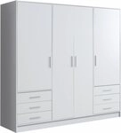 FORTE Kleiderschrank Jupiter, Made in Europe, mit 6 Schubladen, Stauraum (Ma&szlig;e...