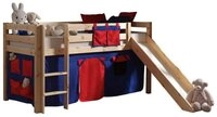 Lomadox Hochbett PINOO-12 Kiefer massiv natur lackiert 210/114/218 cm
