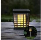 MeLiTec LED Solarleuchte Garten SO46, LED fest integriert, Kombi-Modell Flammeneffekt