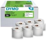 DYMO Etikettenrolle f&uuml;r Etikettendrucker wei&szlig;, 102,0 x 210,0 mm, 6 x 140...