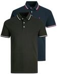 Poloshirt JACK & JONES "JJEPAULOS im Doppelpack mit Logostickerei und Komfort",