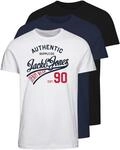 Rundhalsshirt JACK & JONES "JJETHAN TEE SS CREW NECK 3PK MP NOOS", Herren, Gr. XS,