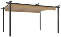 vidaXL Partyzelt Pavillon mit Ausziehbarem Dach 4x3 m Taupe