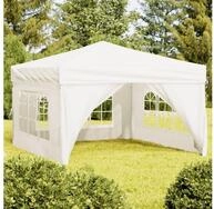 vidaXL Angelzelt, Partyzelt Faltbar mit Seitenw&auml;nden Creme 3x3 m