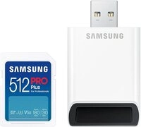 Samsung PRO Plus SD (2023) + USB-Kartenleser Speicherkarte (512 GB, Video Speed...