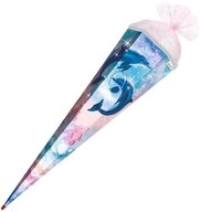 Roth Schult&uuml;te Delfine mit Glitter & Glitzerborte, 85 cm, eckig, rosafarbiger