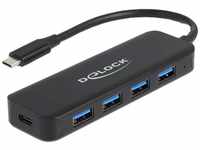 Delock USB Type-C Hub 4 Port USB 3.2 Gen 1 mit Power Delivery 85 Watt USB-Kabel