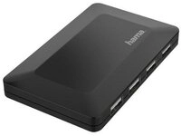 Hama USB-Hub, 4 Ports, USB 2.0, 480 Mbit/s, inkl. Kabel und Netzteil Adapter
