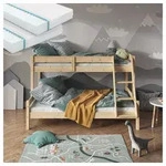 VitaliSpa&reg; Etagenbett Everest, Naturholz, 120x200 / 80x200 cm mit 2 Matratzen