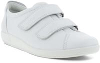 Klettschuh ECCO "SOFT 2.0", Damen, Gr. 37, wei&szlig;, Leder, unifarben, Schuhe