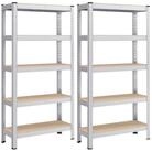 SONGMICS Schwerlastregal Lagerregale, 2-tlg., 30 x 75 x 150 cm, bis 650 kg belastbar,