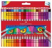 Faber-Castell Filzstift 40 Filzstifte Doppelender fein & breit farbsortiert bunt