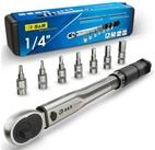 S&R Drehmomentschl&uuml;ssel Set 1/4", 272 mm, 5 - 25 Nm mit 7 Bits, aus CrV-Stahl,