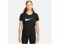 Nike Laufshirt One Dri-FIT Swoosh Women's Short-Sleeved Top, schwarz