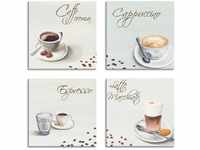 Artland Leinwandbild Cappuccino Espresso Latte Macchiato, Getränke (4 St), 4er...