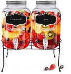 Spetebo Getr&auml;nkespender 2er Set Getr&auml;nkespender mit Zapfhahn - je 4 Liter,