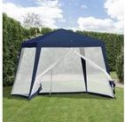 Outsunny Pavillon Partyzelt, Wetterfest, Zelt mit Moskitonetz, mit 4 Seitenteilen,
