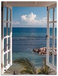 Artland Wandbild Fenster zum Paradies, Fensterblick (1 St), als Alubild,