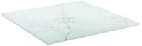 vidaXL Tischplatte, Wei&szlig; 30x30 cm 6 mm Hartglas in Marmoroptik