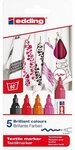 edding Textilmarker Textilmarker-Set Brilliant Colours 4500, 5er-Set