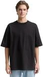 T-Shirt TOM TAILOR DENIM, Herren, Gr. XL, schwarz, Jersey, Obermaterial: 100%