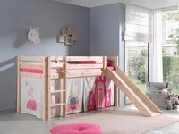 Vipack Hochbett Pino, Spielbett massiv Kiefer, stabil gebaut, 3 Korpusfarben zur Wahl