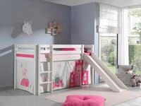 Vipack Hochbett Pino, Spielbett massiv Kiefer, stabil gebaut, 3 Korpusfarben zur Wahl
