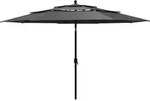 vidaXL Sonnenschirm Sonnenschirm mit Aluminium-Mast 3-lagig Anthrazit 3,5 m
