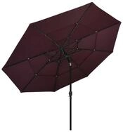 vidaXL Sonnenschirm Sonnenschirm mit Aluminium-Mast 3-lagig Bordeauxrot 3,5 m