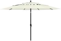 vidaXL Sonnenschirm Sonnenschirm mit Aluminium-Mast 3-lagig Sandfarbe 3,5 m