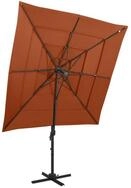 vidaXL Sonnenschirm Sonnenschirm mit Aluminium-Mast 4-lagig Terrakotta 250x250...