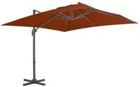 vidaXL Sonnenschirm Ampelschirm mit Aluminium-Mast 300x300 cm Terrakotta