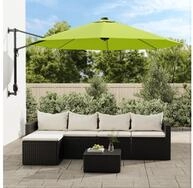 vidaXL Sonnenschirm, Wand-Sonnenschirm Apfelgr&uuml;n 290 cm