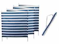 ELLUG Windschutz Windschutz Sichtschutz Sonnenschutz blau weiß gestreift 6m*1