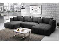 Furnix U-Form-Sofa ASVIL Wohnzimmer EN25 grau (N4112)