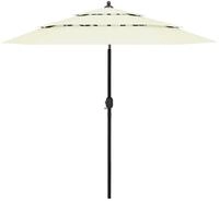 vidaXL Sonnenschirm Sonnenschirm mit Aluminium-Mast 3-lagig Sandfarbe 2,5 m