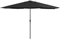 vidaXL Sonnenschirm Sonnenschirm mit Metall-Mast 390 cm Schwarz
