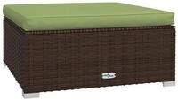 vidaXL Sofaelement Gartenhocker mit Kissen Braun 70x70x30 cm Poly Rattan (1 St)