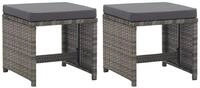 vidaXL Gartenstuhl Gartenhocker 2 Stk. mit Sitzkissen Poly Rattan Anthrazit (2 St)