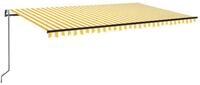 vidaXL Markise Automatische Markise mit LED & Windsensor 500x300 Gelb/Wei&szlig;