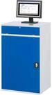 RAU Schreibtisch Computerschrank 650x520x1060mm station&auml;r lichtgrau/enzianblau