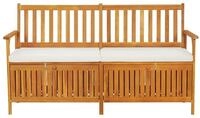 vidaXL Gartenbank, Truhenbank mit Kissen 148 cm Massivholz Akazie