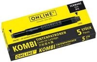 Online Pen ONLINE Kombipatrone Tintenpatrone 5 St&uuml;ck schwarz Tintenpatrone