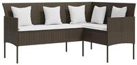 vidaXL Sofa, in L-Form mit Kissen Poly Rattan Braun