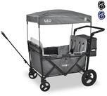 FableKids Bollerwagen LEO X4Plus &ndash; Faltbarer Transportwagen mit Dach 5-Punkt-Gurt
