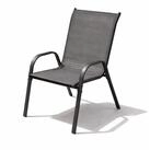 Mojawo Armlehnstuhl Outdoorstuhl Gartenstuhl Stapelstuhl Metall Textilen Anthrazit